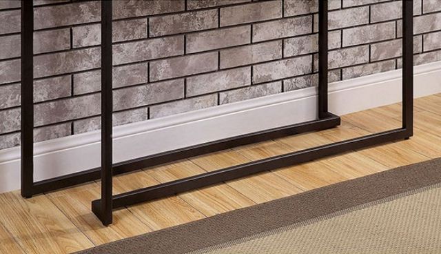 Furniture of America® Izar White Sofa Table with Gun Metal Base -3