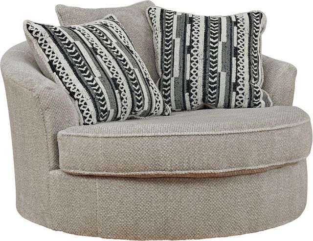 Benchcraft® Calnita Sisal Oversized Swivel Accent Chair