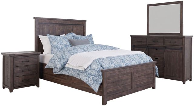 Jofran Inc. Madison County 4-Piece Barnwood Queen Panel Bedroom Set-0