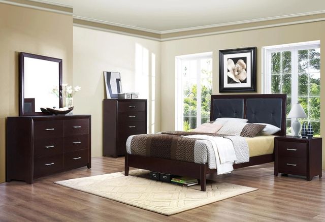 Homelegance® Edina Black/Espresso Queen Panel Bed-1