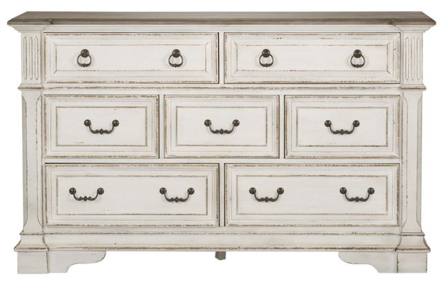 Liberty Furniture Abbey Park Antique White/Weathered Brown Dresser-2