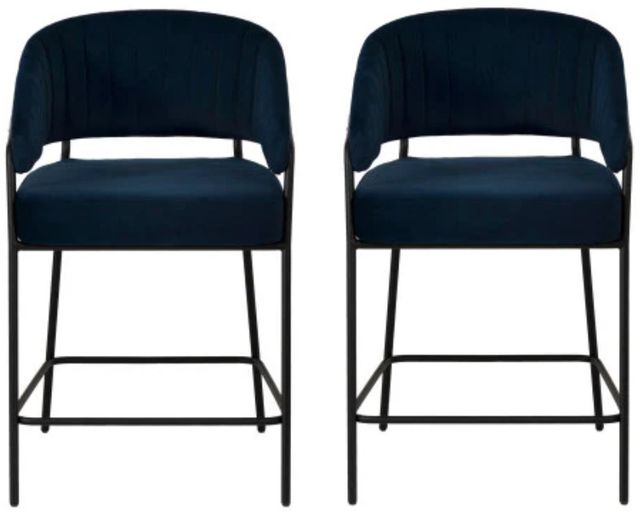 Linon Portland 2-Piece Navy Counter Stool-3