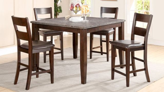 American Wholesale Furniture Blue Stone 5-Piece Light Cherry Pub Dining Set-3