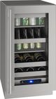 U-Line 18" 3.7 Cu. Ft. Stainless Steel Built-In or Freestanding Wine Cooler-0