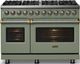 Viking® 5 Series 48" Eucalyptus Pro Style Dual Fuel (LP) Range with Brushed Brass Trim-2