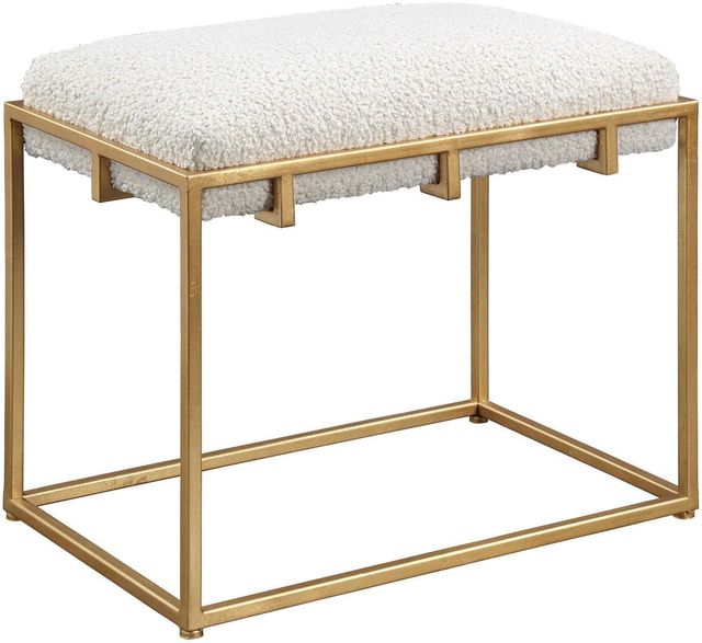 Uttermost® Paradox Gold/White Small Bench-0
