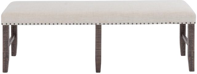 Jofran Inc. Willow Creek Beige/Chocolate Brown Dining Bench-2
