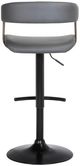 Armen Living Calista Gray/Black Upholstered Adjustable Bar Stool-4