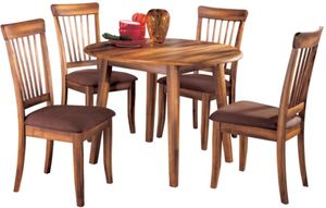 Front view of the Ashley® Berringer 5-Piece Rustic Brown Dining Set