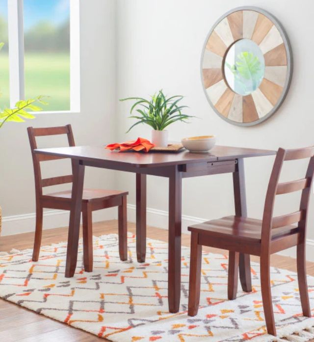 Linon Ashley 3-Piece Brown Dining Table Set-1