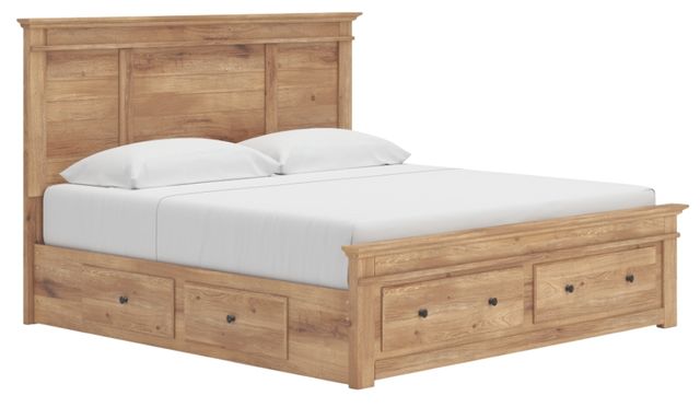Signature Design by Ashley® Fenderport Tan King Panel Storage Bed-0