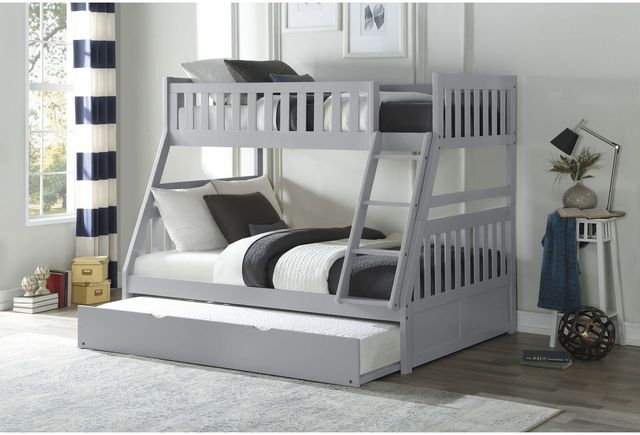 Homelegance® Orion Gray Twin over Full Youth Bunk Bed with Twin Trundle -1