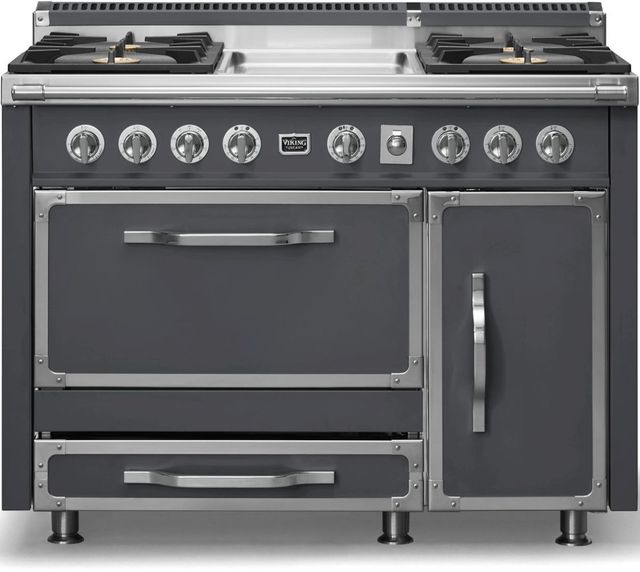 Viking® Tuscany 48" Cast Black Pro Style Dual Fuel Range-0