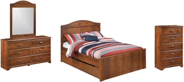 Signature Design by Ashley® Barchan 4-Piece Medium Brown Full Panel Bed Set-0
