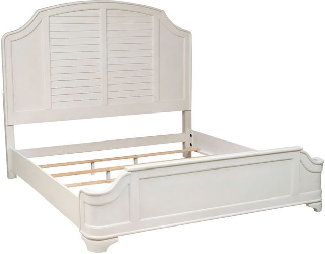 Powell® Naples Antique White King Panel Bed-0