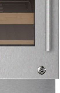 Sub-Zero® Designer Stainless Steel Left Hinge Undercounter Wine Cooler Glass Door Panel Kit with Lock-1