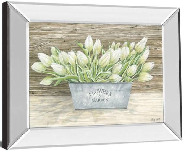 Classy Art Flowers and Garden Tulips by Cindy Jacobs Mirrored Frame Wall Art-1