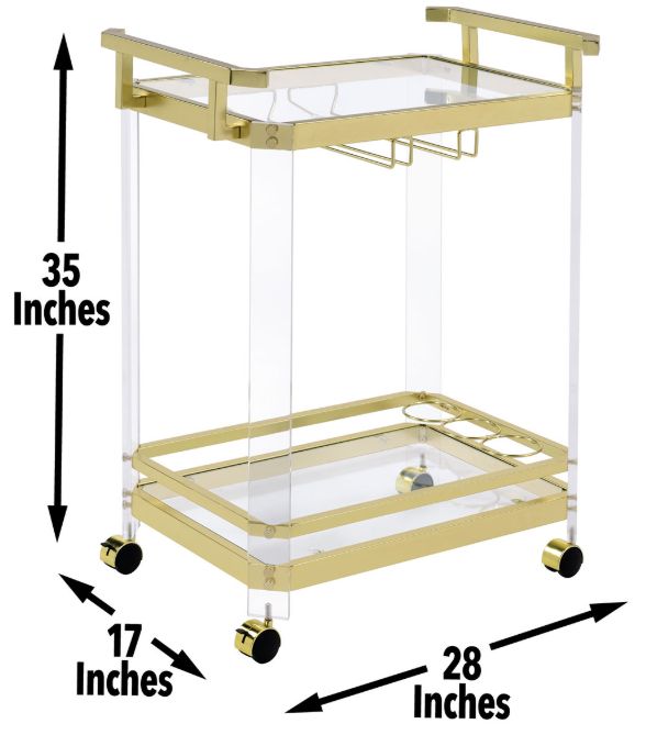 Steve Silver Co. Aerin Gold Server Cart-2