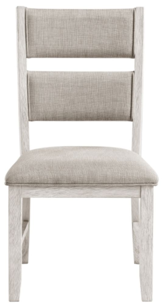 Homelegance® Savile Brushed Antique White/Light Gray Side Chair-2