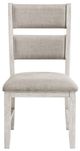 Homelegance® Savile Brushed Antique White/Light Gray Side Chair-2