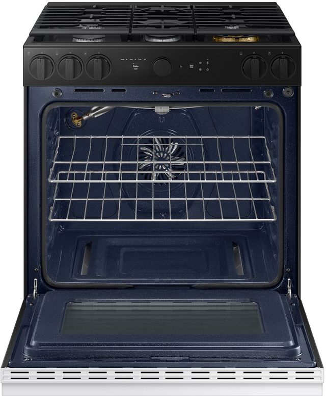Samsung Bespoke 30" White Glass Slide In Gas Range-3