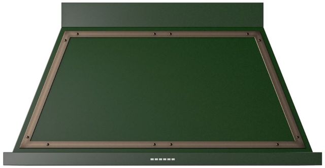 Ilve® Nostalgie II Noblesse 48" Emerald Green Wall Mounted Range Hood with Burnished Trim-0