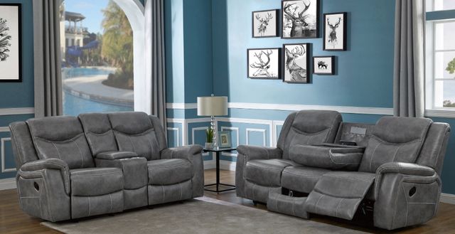 Coaster® Conrad 2-Piece Gray Manual Reclining Living Room Set-1