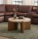 Flexsteel® Eclipse White Top Round Coffee Table with Brown Base-4