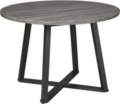 Signature Design by Ashley® Centiar Gray Round Dining Room Table with Black Base