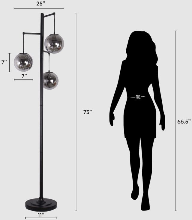 Classy Living Globe Cascade Black Floor Lamp-1