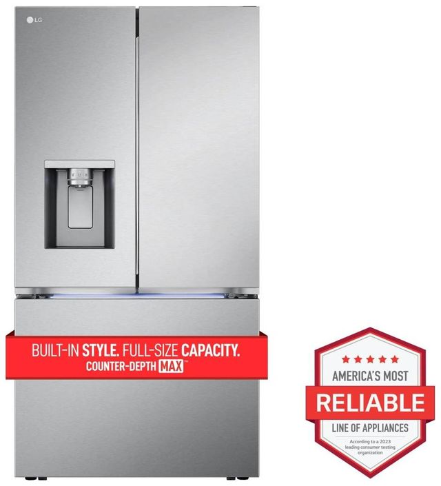 LG 36" 25.5 Cu. Ft. PrintProof™ Stainless Steel Counter Depth French Door Refrigerator-1