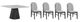 Elements International Edison 5-Piece Black/Light Gray/White Dining Set-0