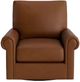 Bassett® Furniture Customizable Benchmade Premier Leather Panel Arm Swivel Chair-1