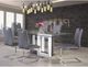 Mazin Furniture Yves Clear Glass Top Dining Table with White and Chrome Base -2