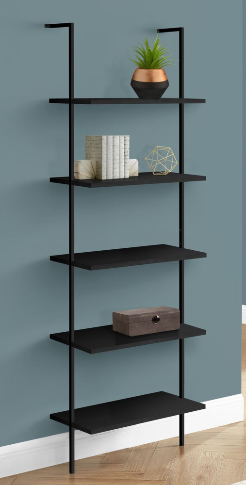 Monarch Specialties Inc. Black Ladder Bookcase-2