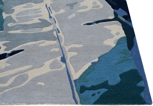 KAS Rugs Cove Blue/Ivory Illusion 5'x8' Area Rug-1