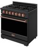 Thor Kitchen Gordon Ramsay Collection 36" Black Pro Style Liquid Propane Range with Precision Knob Control and Rose Gold Trim-3