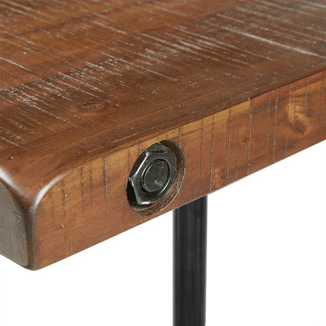 Olliix by INK+IVY Reclaimed Brown/Gun Metal Trestle Dining/Gathering Table-3