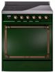 Ilve® Nostalgie II Noblesse 30'' Emerald Green Pro Style Induction Range with Burnished Trim-0