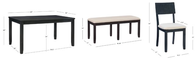 Linon Jordan 6-Piece Beige/Dark Charcoal Dining Set-2