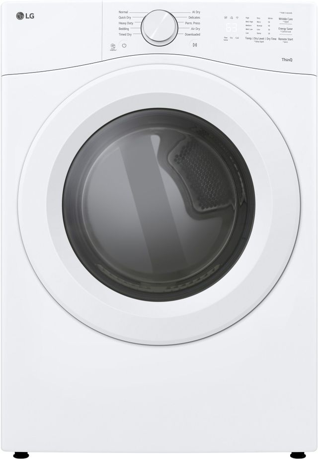 LG 7.4 Cu. Ft. White Front Load Electric Dryer with High Efficiency Control Dryer™-0