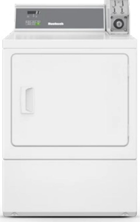 Huebsch 7 Cu. Ft. White Front Load Coin Drop Commercial Electric Dryer-0