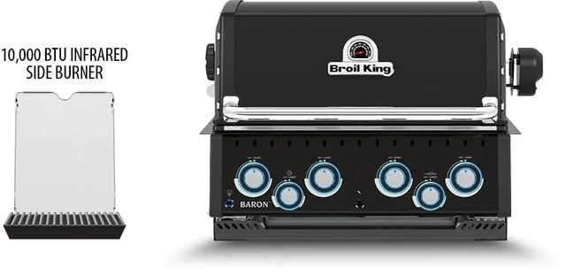 Broil King® Baron™ 490 4-Burner Black/Stainless Steel Built-In Natural Gas Grill-1