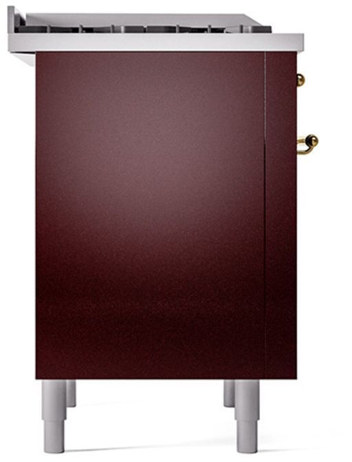 Ilve® Nostalgie II Series 36" Burgundy Pro Style Dual Fuel Range-3