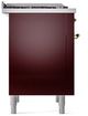Ilve® Nostalgie II Series 36" Burgundy Pro Style Dual Fuel Range-3