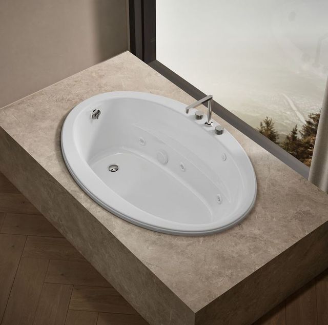 KOHLER® Sunward® White 60" x 42" Drop-In/Undermount Whirlpool Bath-1
