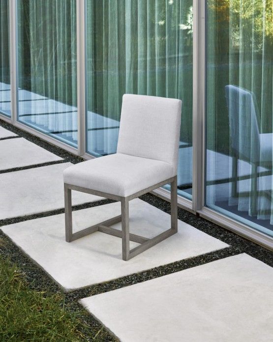 Universal Explore Home™ Modern Carter Flint/White Upholstered Dining Side Chair-1