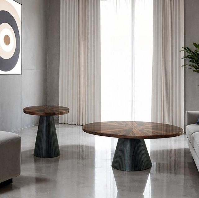 Furniture of America® Surdal Black/Brown End Table with Black Base-2