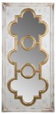 A & B Home Henley Distressed White/Gold Decorative Mirror-0