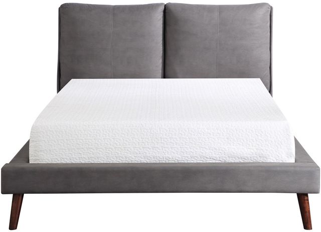 Mazin Furniture Hadley Grey King Platform Upholstered Bed with 2 USB Charging Ports-1